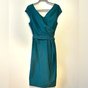 NWOT MUXXN sz XL Wrap Front Dark Green Dress